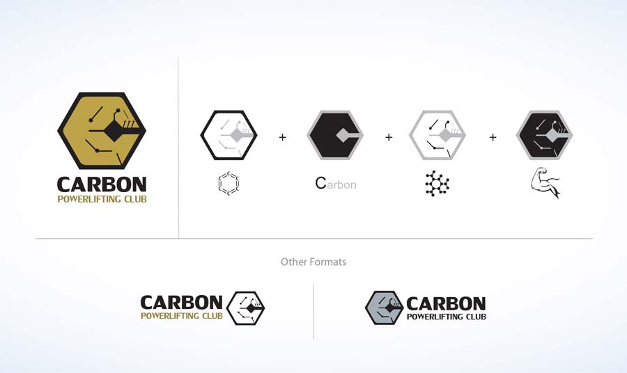 طراحی لوگوی باشگاه پرورش اندام کربن